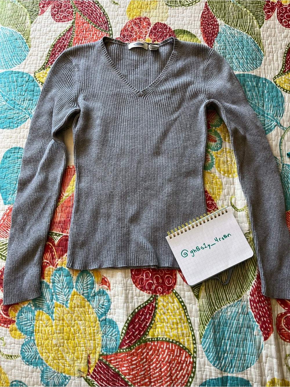 Y2k tight grey 100% cotton sweater